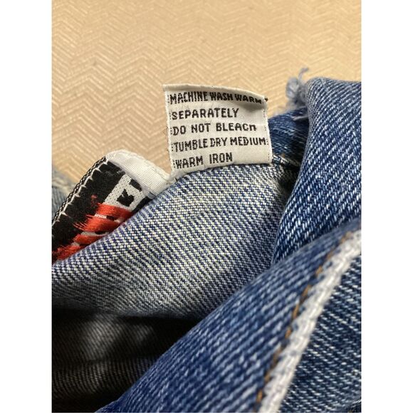 Distressed 1X Denim Jean Jacket - Picture 6 of 9